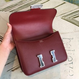 Replica Hermes Burgundy Constance 24 Bag