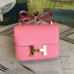 Replica Hermes Pink Constance 24 Gold Hardware Bag
