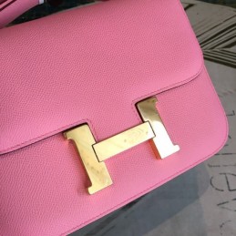 Replica Hermes Pink Constance 24 Gold Hardware Bag