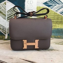 Replica Hermes Dark Brown Constance 24 Gold Hardware Bag