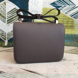 Replica Hermes Dark Brown Constance 24 Gold Hardware Bag