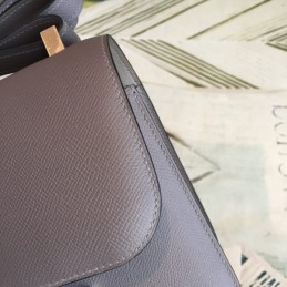 Replica Hermes Dark Brown Constance 24 Gold Hardware Bag