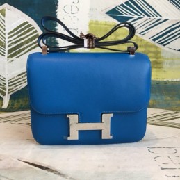 Replica Hermes Electric Blue Constance 24 Palladium Hardware Bag