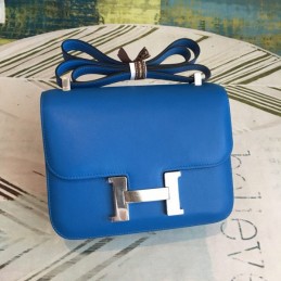 Replica Hermes Electric Blue Constance 24 Palladium Hardware Bag