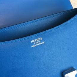 Replica Hermes Electric Blue Constance 24 Palladium Hardware Bag