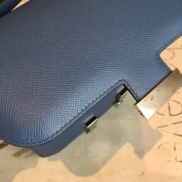 Replica Hermes Blue Constance 24 Palladium Hardware Bag