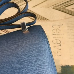 Replica Hermes Blue Constance 24 Palladium Hardware Bag