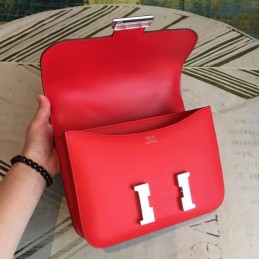 Replica Hermes Red Constance 24 Smooth Leather Bag