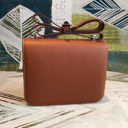 Replica Hermes Brown Constance 24 Palladium Hardware Bag