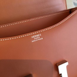 Replica Hermes Brown Constance 24 Palladium Hardware Bag