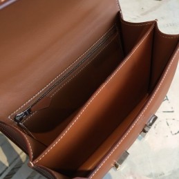 Replica Hermes Brown Constance 24 Palladium Hardware Bag