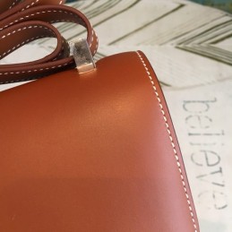 Replica Hermes Brown Constance 24 Palladium Hardware Bag