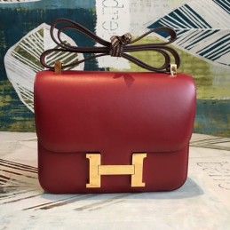 Replica Hermes Red Constance 24 Textured Leather Bag