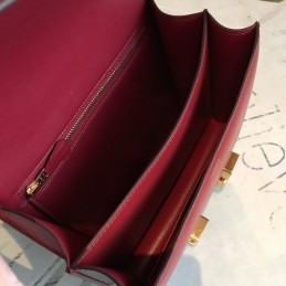 Replica Hermes Red Constance 24 Textured Leather Bag