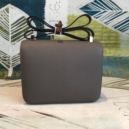 Replica Hermes Dark Gray Constance 24 Palladium Hardware Bag