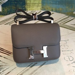 Replica Hermes Dark Gray Constance 24 Palladium Hardware Bag