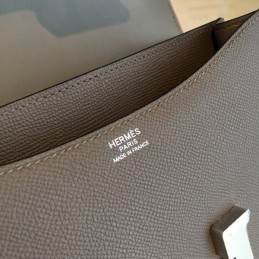 Replica Hermes Dark Gray Constance 24 Palladium Hardware Bag