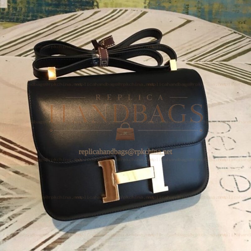 Replica Hermes Black Tan Constance 24 Bag