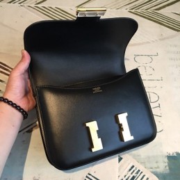 Replica Hermes Black Tan Constance 24 Bag