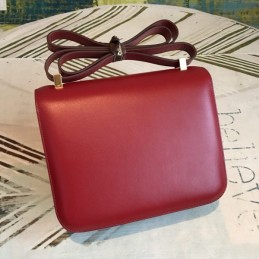 Replica Hermes Red Constance 24 Gold Hardware Bag