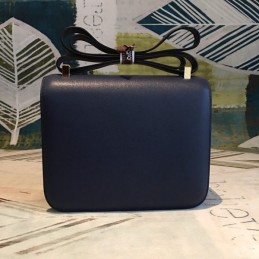 Replica Hermes Blue Constance 24 Smooth Leather Bag