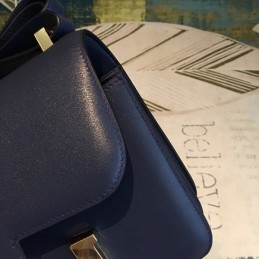 Replica Hermes Blue Constance 24 Smooth Leather Bag