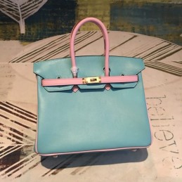Replica Hermes Tan Teal Birkin 25 Bag