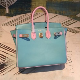 Replica Hermes Tan Teal Birkin 25 Bag