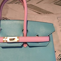 Replica Hermes Tan Teal Birkin 25 Bag