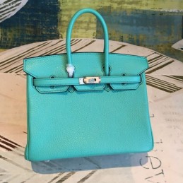 Replica Hermes Teal Birkin 25 Smooth Leather Bag