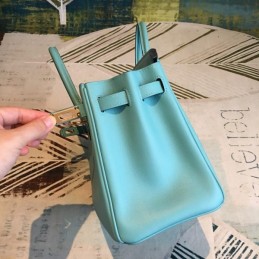 Replica Hermes Teal Birkin 25 Smooth Leather Bag