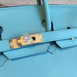 Replica Hermes Teal Birkin 25 Smooth Leather Bag