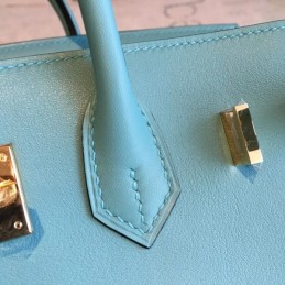 Replica Hermes Teal Birkin 25 Smooth Leather Bag
