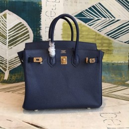 Replica Hermes Navy Birkin 25 Smooth Leather Bag