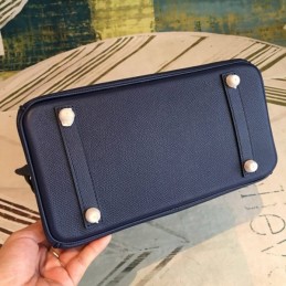 Replica Hermes Navy Birkin 25 Smooth Leather Bag