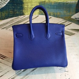 Replica Hermes Blue Birkin 25 Textured Leather Bag