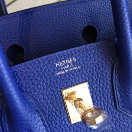 Replica Hermes Blue Birkin 25 Textured Leather Bag