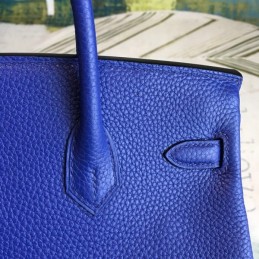 Replica Hermes Blue Birkin 25 Textured Leather Bag