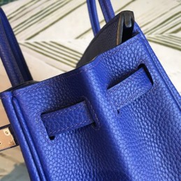 Replica Hermes Blue Birkin 25 Textured Leather Bag