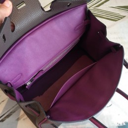 Replica Hermes Gray Plum Birkin 25 Palladium Hardware Bag
