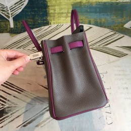 Replica Hermes Gray Plum Birkin 25 Palladium Hardware Bag