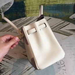 Replica Hermes White Gray Birkin 25 Gold Hardware Bag