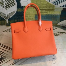 Replica Hermes Orange Birkin 30 Smooth Leather Bag