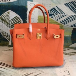 Replica Hermes Orange Birkin 30 Smooth Leather Bag