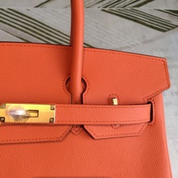 Replica Hermes Orange Birkin 30 Smooth Leather Bag