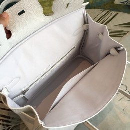 Replica Hermes White Birkin 30 Palladium Hardware Bag