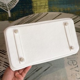 Replica Hermes White Birkin 30 Palladium Hardware Bag