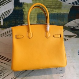 Replica Hermes Yellow Birkin 30 Textured Leather Bag