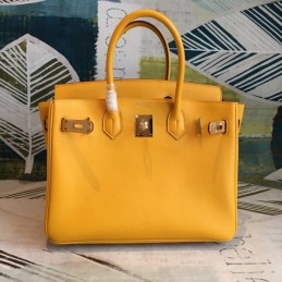 Replica Hermes Yellow Birkin 30 Textured Leather Bag