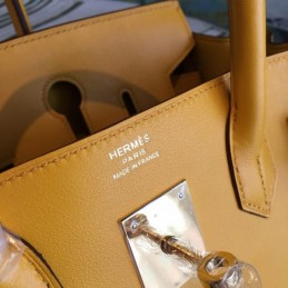 Replica Hermes Yellow Birkin 30 Textured Leather Bag